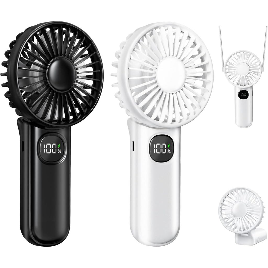 Ventilador Portátil, Ventiladores Manuais 2-Pack, 180 °   Ventilador Portátil Dobrável com Cordão, Ventilador Pessoal Pe