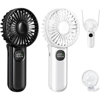 Ventilador Portátil, Ventiladores Manuais 2-Pack, 180 °   Ventilador Portátil Dobrável com Cordão, Ventilador Pessoal Pe