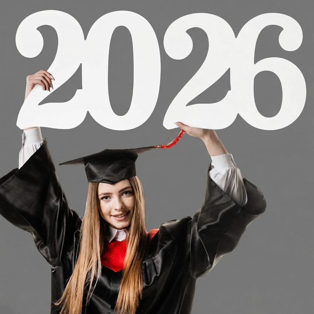 Wenqik 2026 Wooden Sign Graduation Decoration Photo Props Class of 2026 Letter Sign Centerpieces Poster Signature Board 
