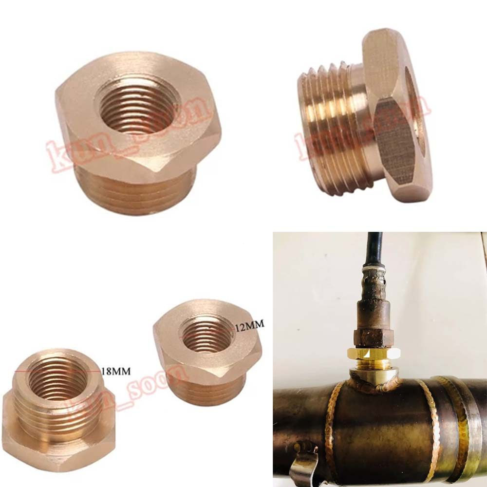 Adaptador de Sensor de Oxigênio O2 de 18MM para 12MM para Modificação do Sistema de Escape, Tubo de Escape EJBY