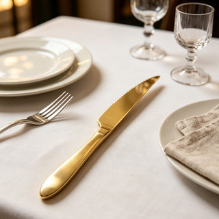 6 Peças Colher Garfo Faca Inoxidável Mesa De Jantar Uso Do Partido Ouro Luxuoso Promoção