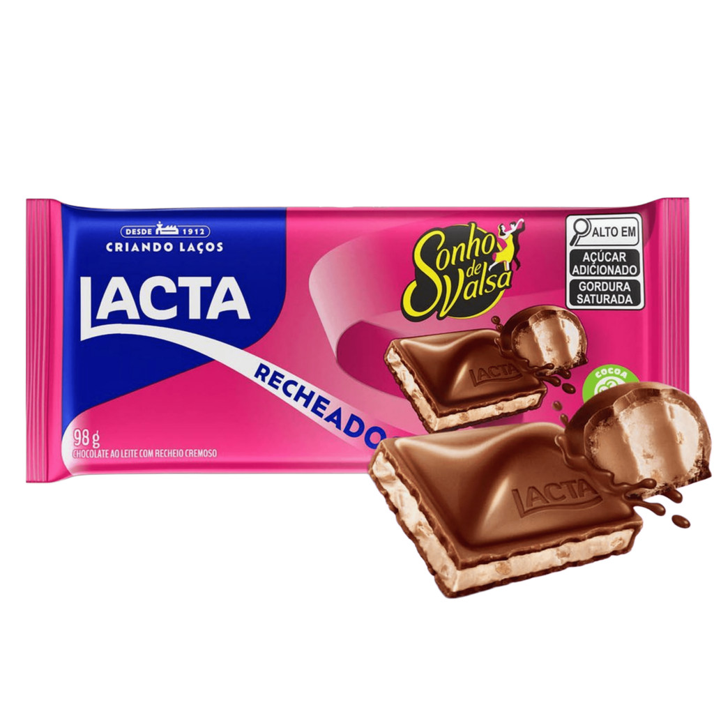 Lacta Chocolate Ao Leite Com Recheio Sonho De Valsa 98g
