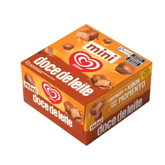 Kibon Sorvete doce de leite cobertura chocolate mini caixa Es Kibon 99g