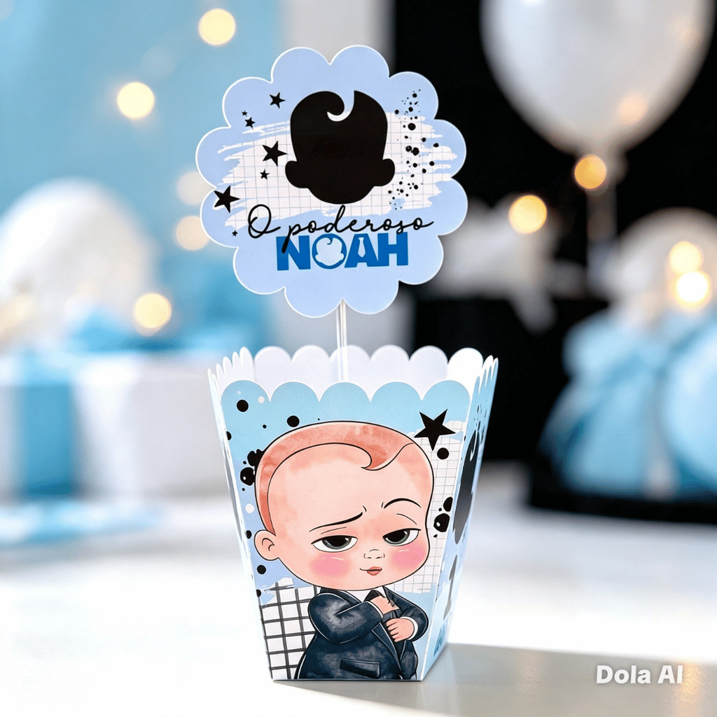 Centro de Mesa Personalizado Festa O PODEROSO CHEFINHO Lembrancinha Pegue e Monte