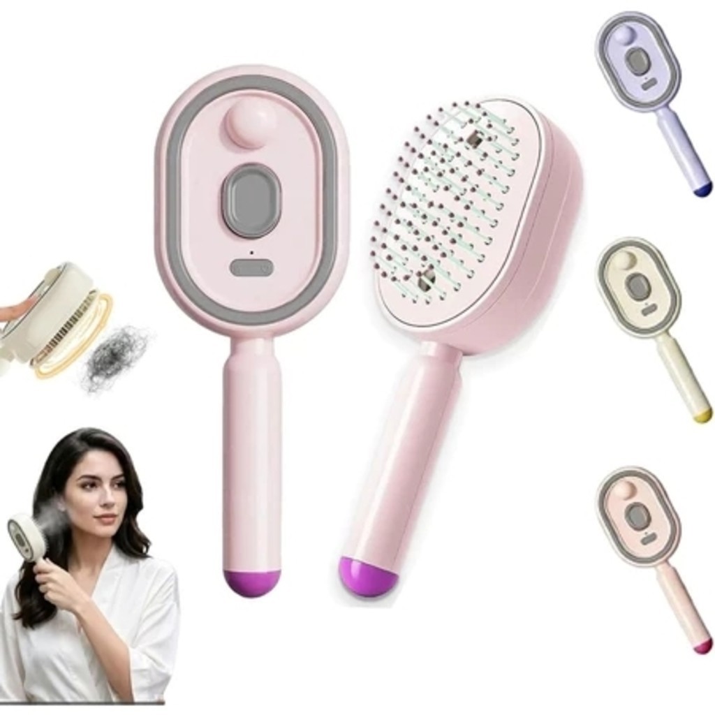 Escova Elétrica com Névoa Nano Hidratação e Almofada de Ar para Massagem Capilar
