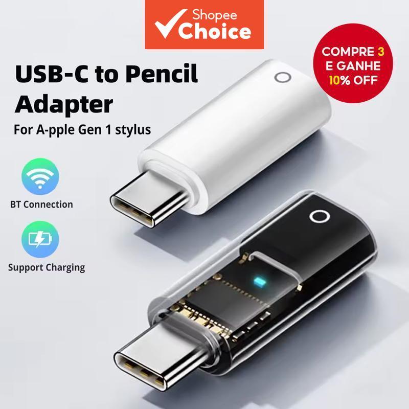 Adaptador conector Tipo C para Apple Pencil (1a geração) | Adaptador de carregam