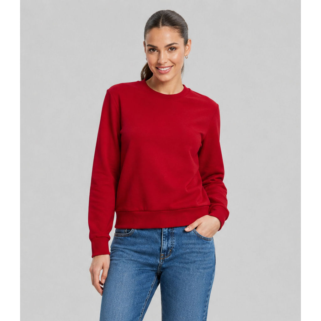 Blusão Feminino Básico Moletom Peluciado Rovitex Vermelho