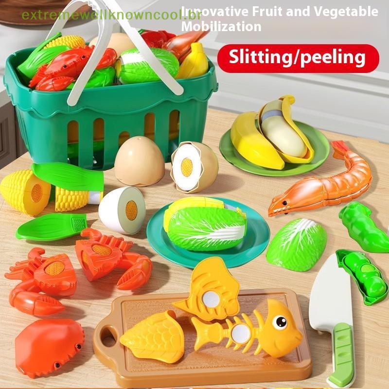 EWC 1 Peça Jogar Casa Dpress Brinquedos Educativos Montessori Colar Chechele Simulação Durian Melancia Brinquedo Educati