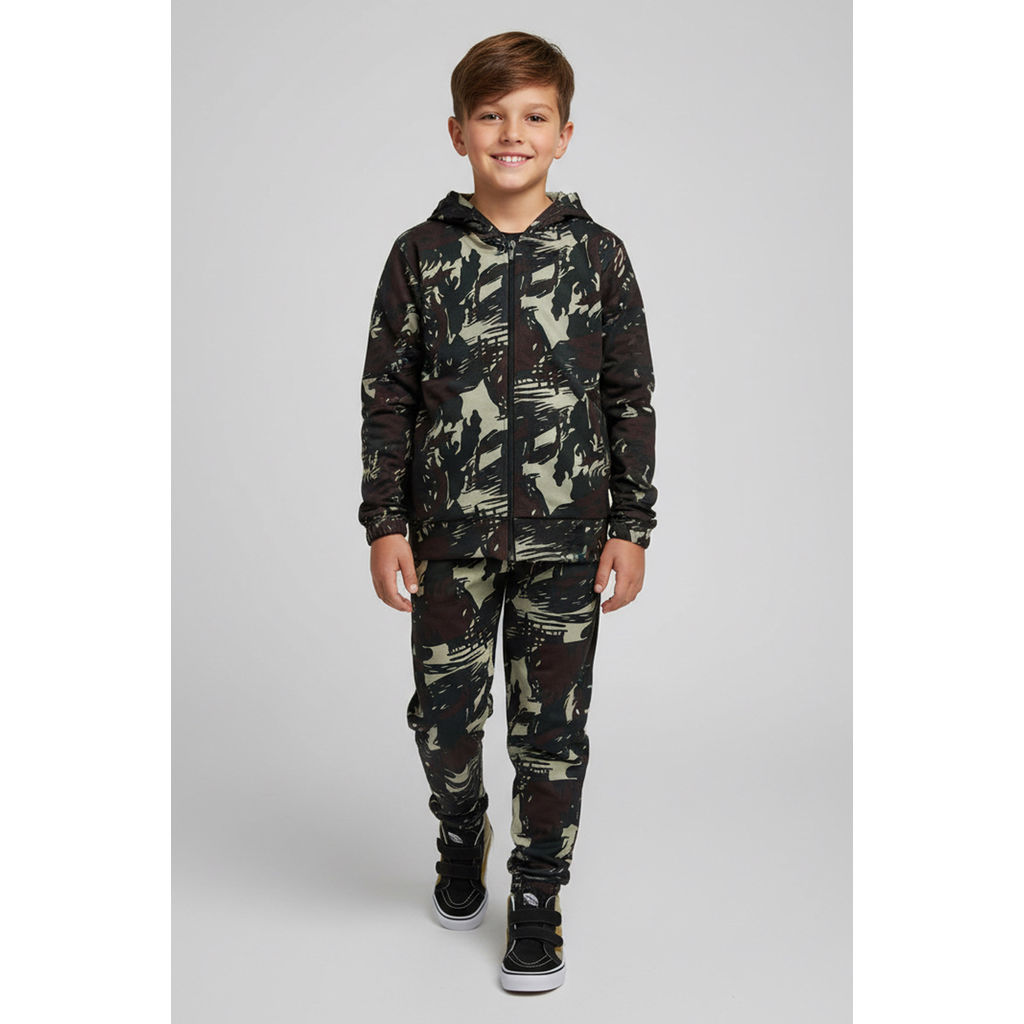 Conjunto Longo Infantil Menino Camuflado Elian Verde