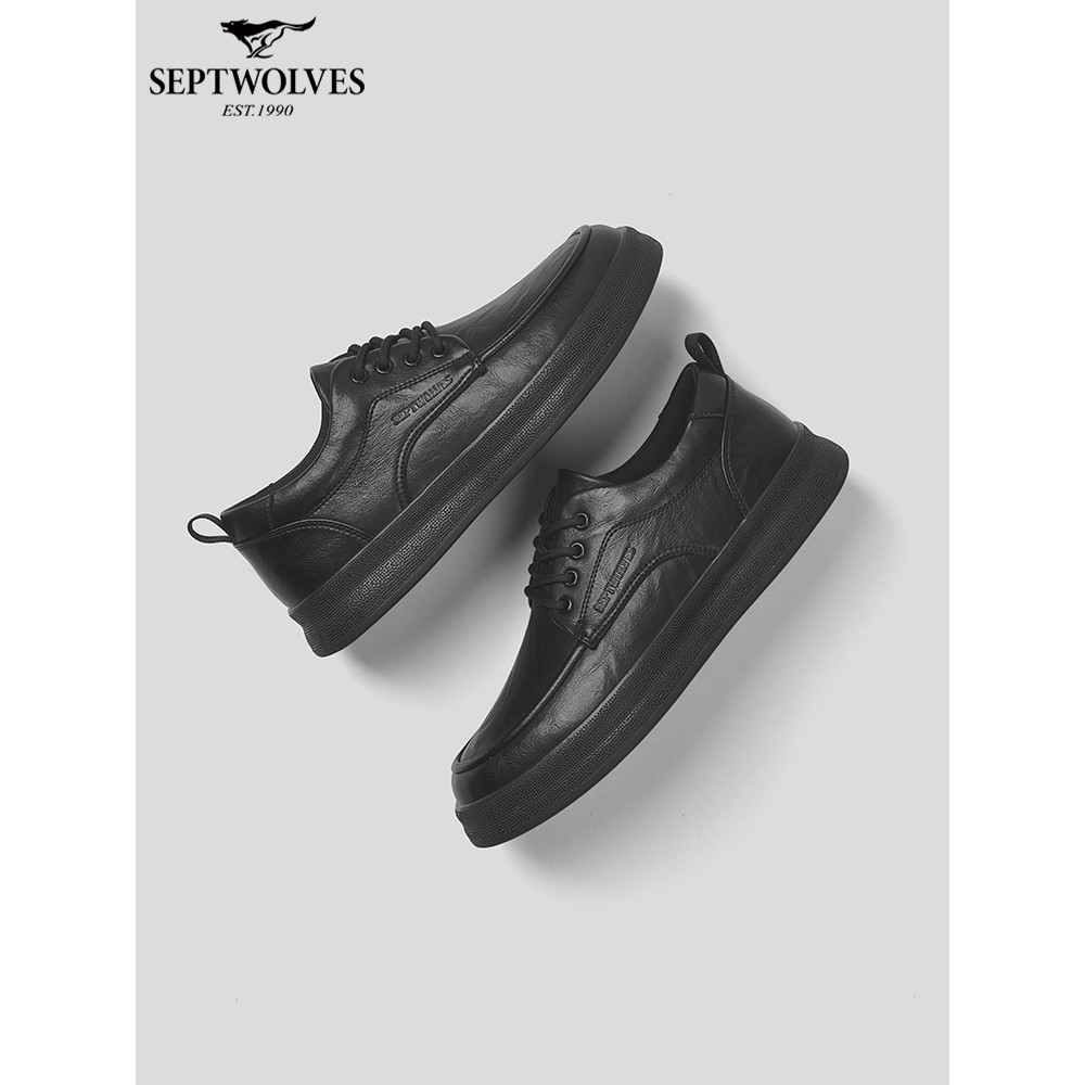 Sete lobos sapatos de couro casuais masculinos 2026 novo estilo sapatos masculinos na moda All-Match verão sapatos mascu