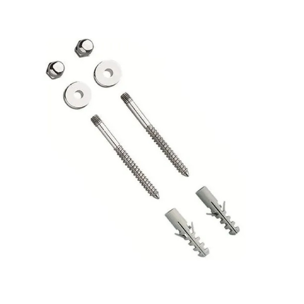 Kit Parafuso Inox Cromado 10mm Fixacao Vaso Sanitario Bide Aco Resistente Corrosao