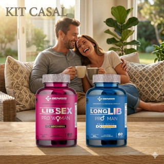 Kit Casal Genisis Suplemento Masculino Feminino Arginina Feno Grego 2x 60 Capsulas