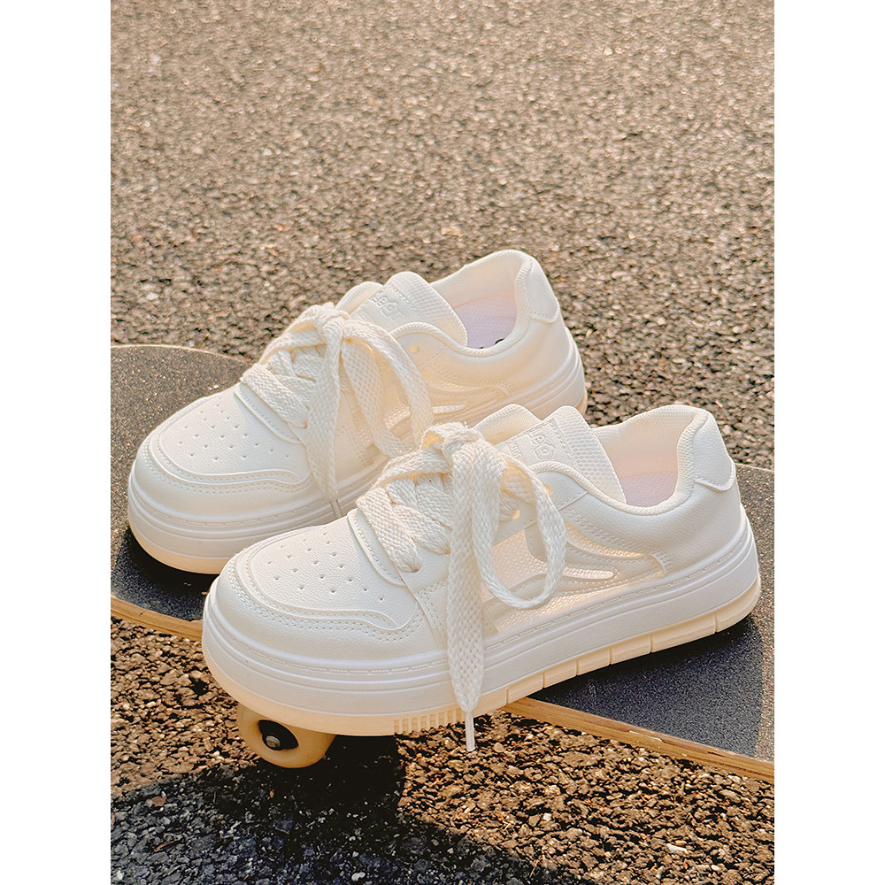Pequenos sapatos brancos femininos verão malha respirável sapatos femininos com saia sapatos estudantes All-Match sapato