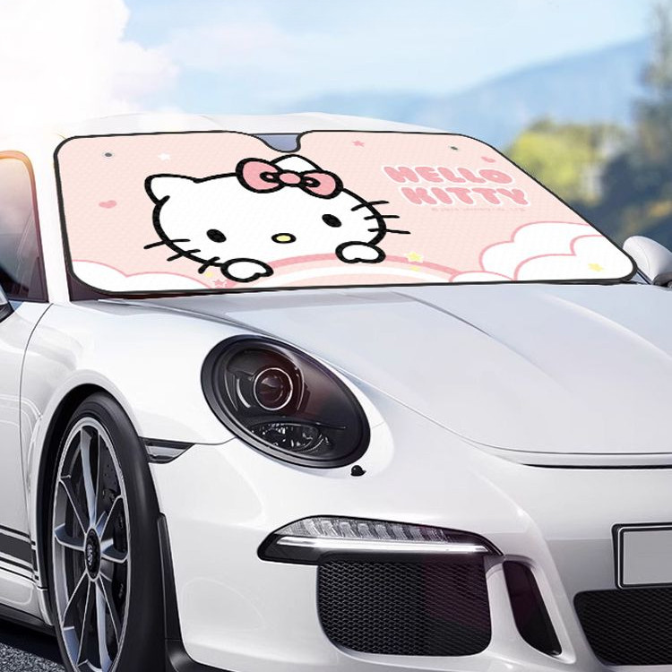 SGLink Kitty carro pára-sol pára-brisa protetor solar isolamento térmico pára-sol carro dos desenhos animados engrossado