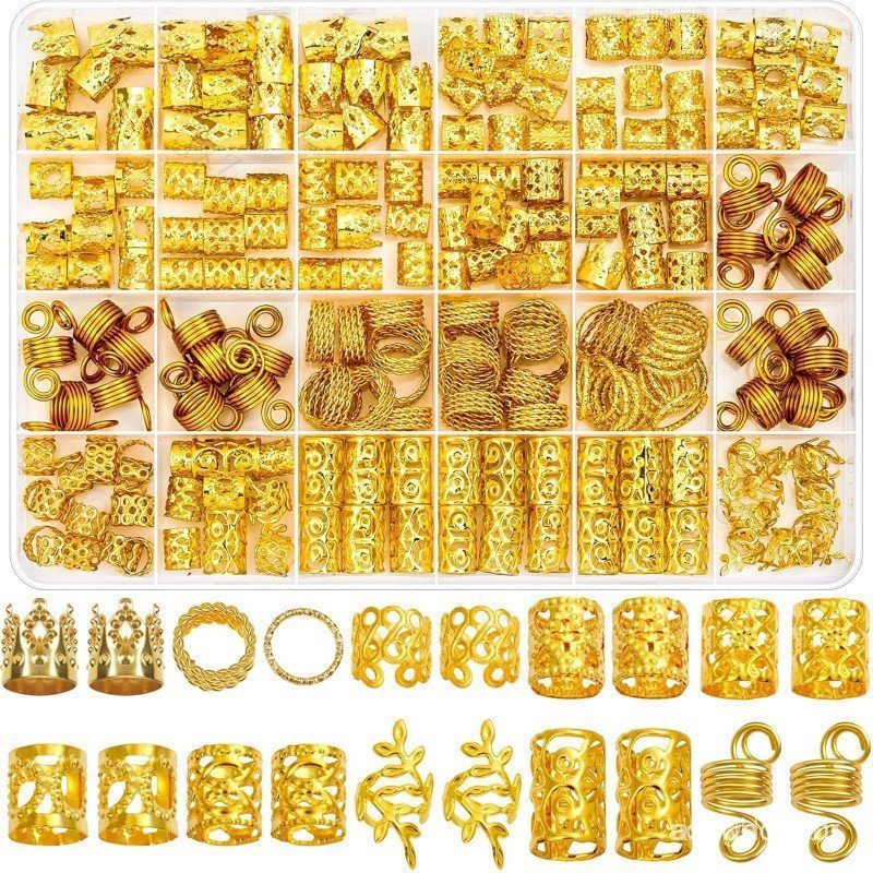 Acessório de cabelo Lucomb220gold para tranças, acessórios para tranças, acessórios de cabelo para mulheres, anel de met