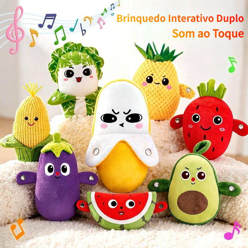 pelúcia frutas, brinquedo interativo, piano indução, toca música ao toque Ótimo Presente para Crianças e Casais