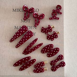 Encore vermelho bolinhas grampo de cabelo feminino High-End franja lateral clipe de cabelo quebrado Duckbill clipe de ca