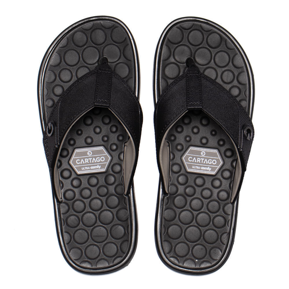 Chinelo Masculino Cartago Veneto Iv Ultra Comfy Preto/Cinza