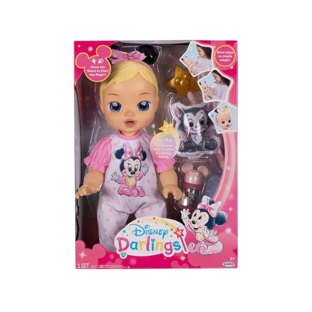 Boneca Disney Darlings Minnie Mouse com Sons Reais e Luzes Multikids - BR2599