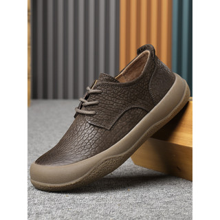 Dunno Benny Sapatos masculinos primavera outono carne tendão sola sapatos de couro casuais masculinos respirável sola ma