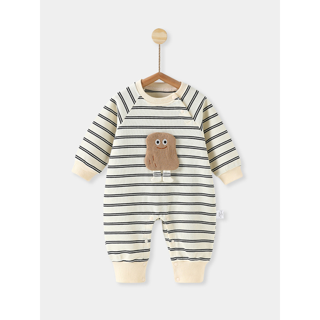Crianças macacão de bebê listrado roupas de bebê de manga comprida recém-nascido dos desenhos animados macacão primavera