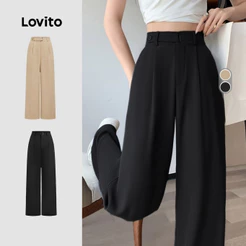 Lovito Elegante Calça Feminina Com Fivela De Metal Verão/primavera L129ED459