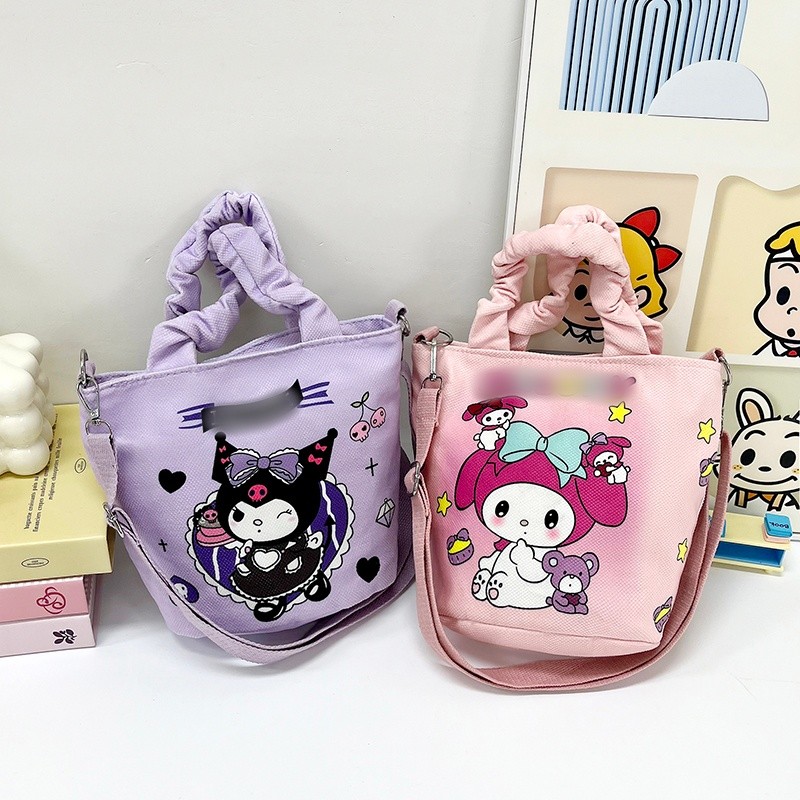 Verão novo produto dos desenhos animados impresso pequeno quadrado saco menina portátil saco do mensageiro bonito menina