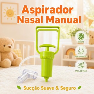 1 Conjunto Aspirador Nasal Verde Com Sistema De Sucao Suave Que Nao Causa Desconforto Ao Seu Bebe