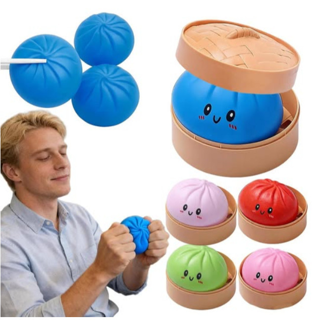 Simulação Dumpling Squeeze Toy Recuperação Lenta Alívio Do Estresse Soft Pinch Bun Com Vaporizador Para Crianças Adultos