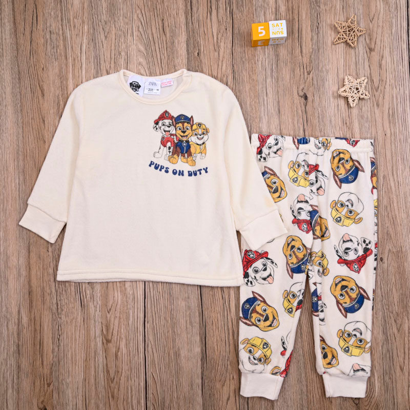 ZR comércio exterior europeu americano bebê primavera outono veludo camisola pulôver topo Casual calças compridas Lounge