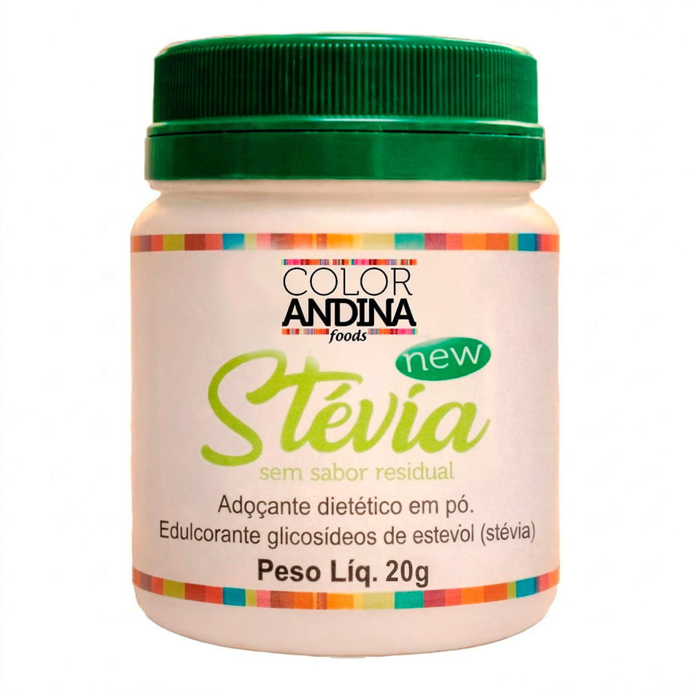 Adoçante em Pó Stévia Color Andina Foods Sem Sabor Residual 20g