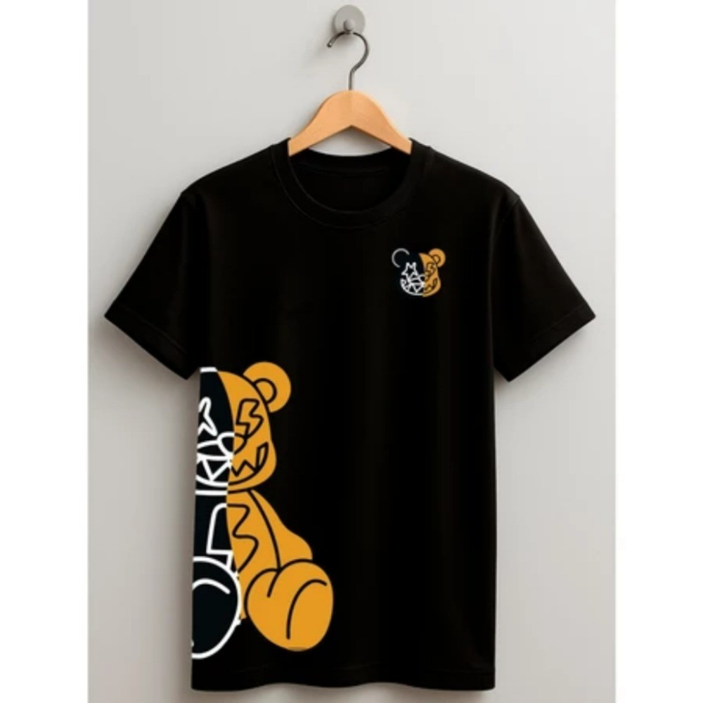 Camiseta Infantil Malha 100% Algodão Blusa Urso Streetwear Camisa Menino Juvenil 2 ao 16 Estilosa