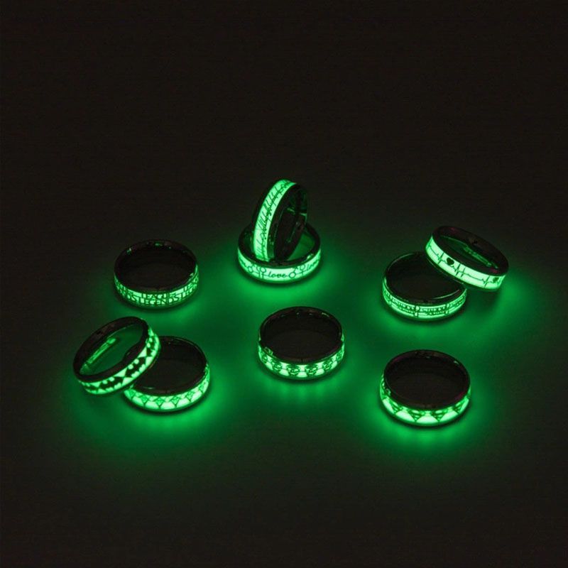 Anel luminoso abridor de garrafa anel de aço de titânio masculino feminino anel luminoso anel de casal