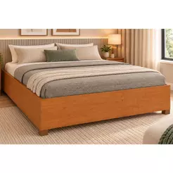 Cama de Casal Queen Mônaco Cinamomo - Tcil Móveis