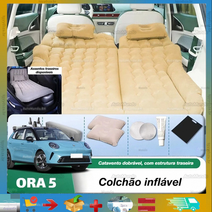 Cama inflável para carro ORA 5, colchão de ar para banco traseiro, ajustável, tapete dobrável para viagem GXSW
