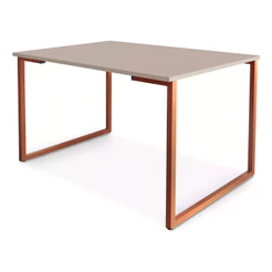 Mesa De Jantar Industrial 120 Cm Tampa MDF 4 Lugares Pés Aço Carbono Para Sala Jantar Cozinha - AV