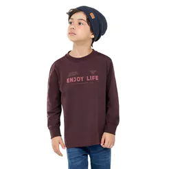 Camiseta Longa Infantil Menino Enjoy Colorittá Roxo