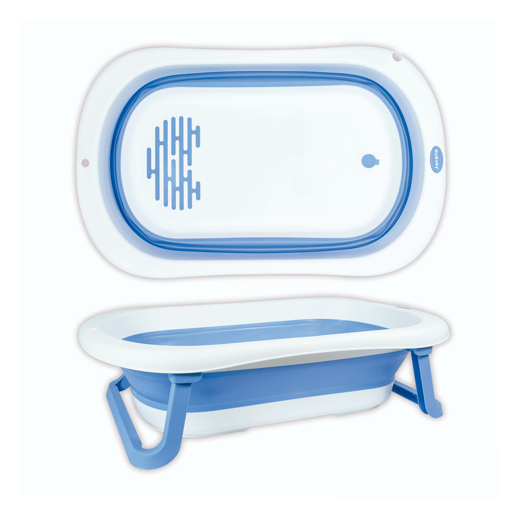 Super Banheira Infantil Dobrável 35L Antiderrapante KaBaby - Azul