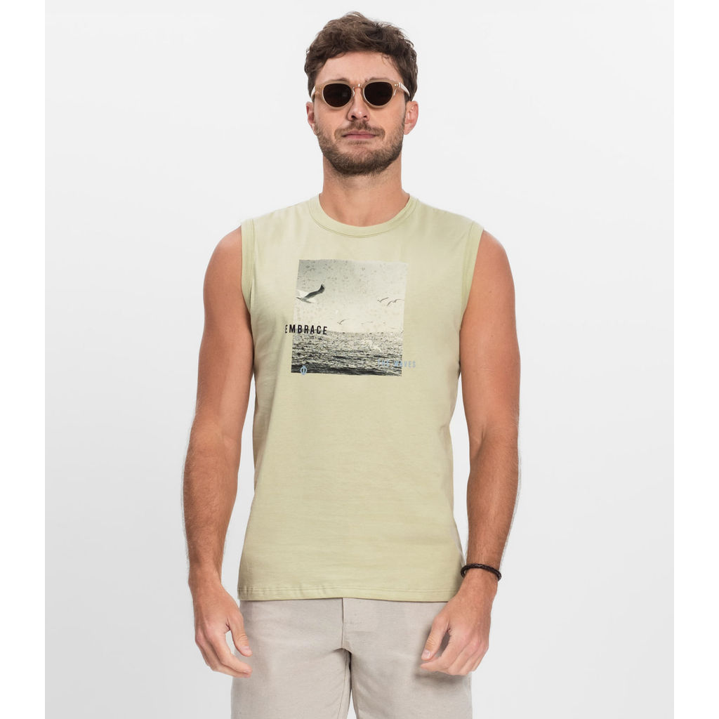 Regata Masculina Meia Malha Diametro Verde