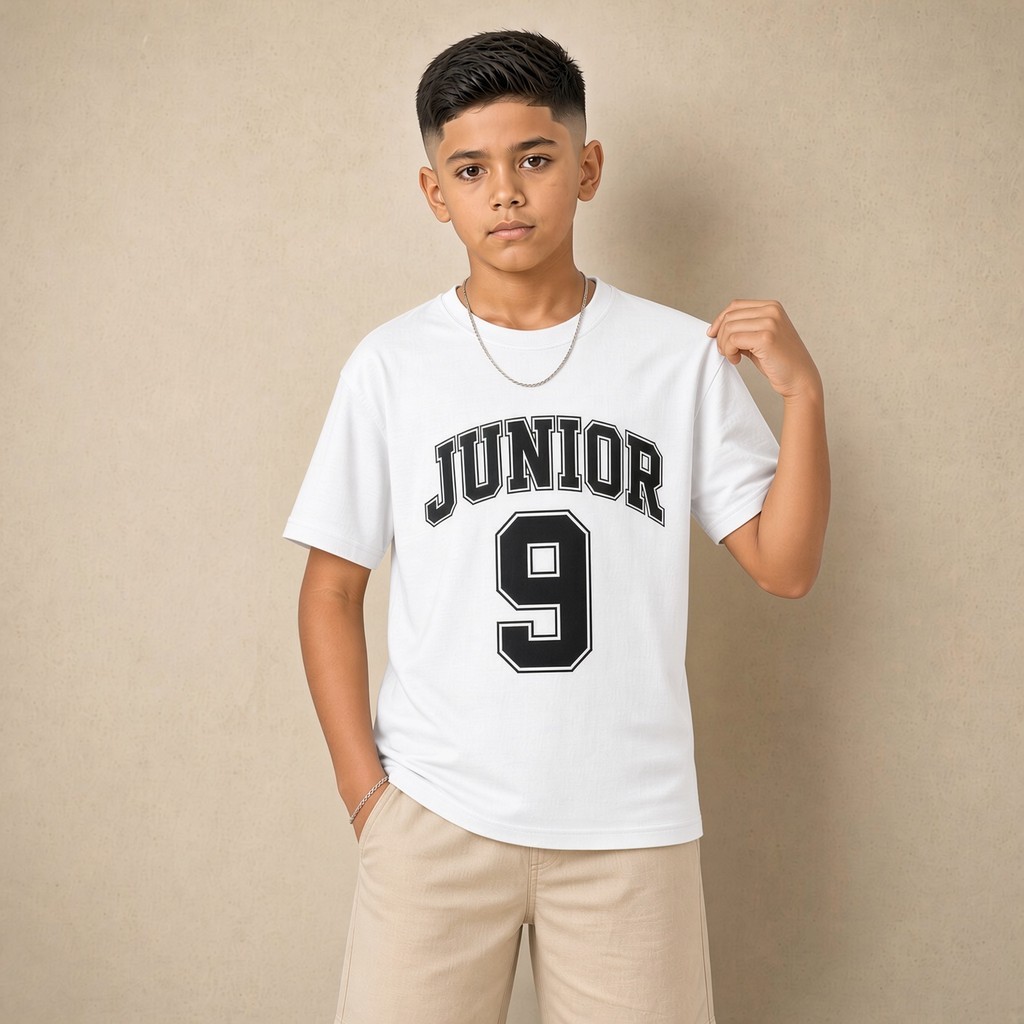 Camiseta Infantil e Jovem Estampada 9 Junior 100% Algodão Premium Criança Personalizada Unissex Blusa Camisa Jovem