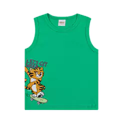 Regata Infantil Menino Estampa Tigre Elian Verde