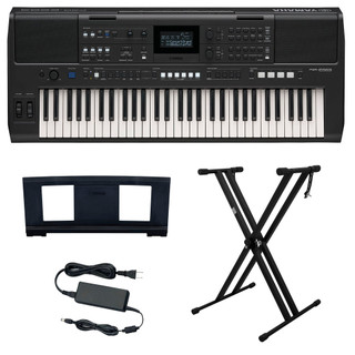 Kit Teclado Arranjador 61 Teclas com Resposta ao Toque PSR E583 Yamaha com Suporte em X
