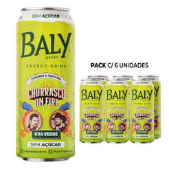 Energético Baly Uva Verde Sem Açúcar 473ml x 6 UN