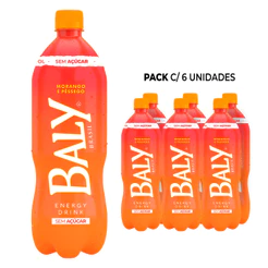 Energético Baly Morango e Pessego Sem Açúcar 1L 6 UN