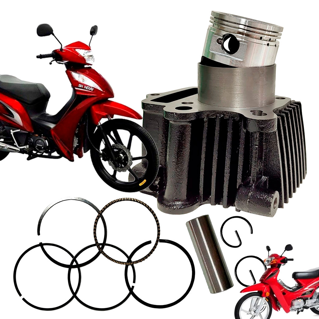 Kit Motor Cilindro Pistão Anéis Shineray Jet 49 Aumento 50cc para 90cc