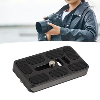Tripé de câmera Placa de liberação rápida CNC usinado em liga de alumínio com slot compatível com Arca padrão de 38 mm