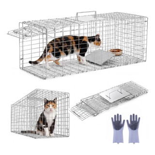 Armadilha multiuso gaiola para gato e rato, captura humana resistente prática para animais selvagens