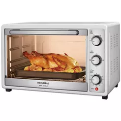 Forno Elétrico de Bancada Mondial Multifuncional 52L Branco e Prata Grand Family II FRN-52-W