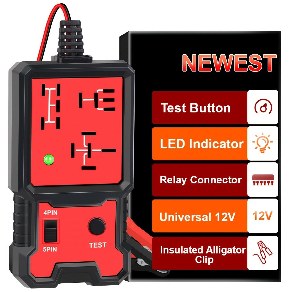 Testador de Bateria Automotiva 12V Sem Bateria, Indicador LED e Verificador de Relé Automotivo