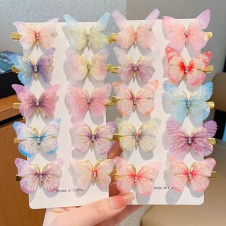 Presilha de cabelo com laço super delicado e asas de borboleta que se movem, presilha para cabelo solto infantil, acessó